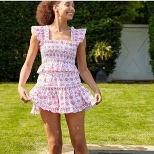 Hill House Ellie Pax Crop Top Tank Mermaid Cherries Shells XL